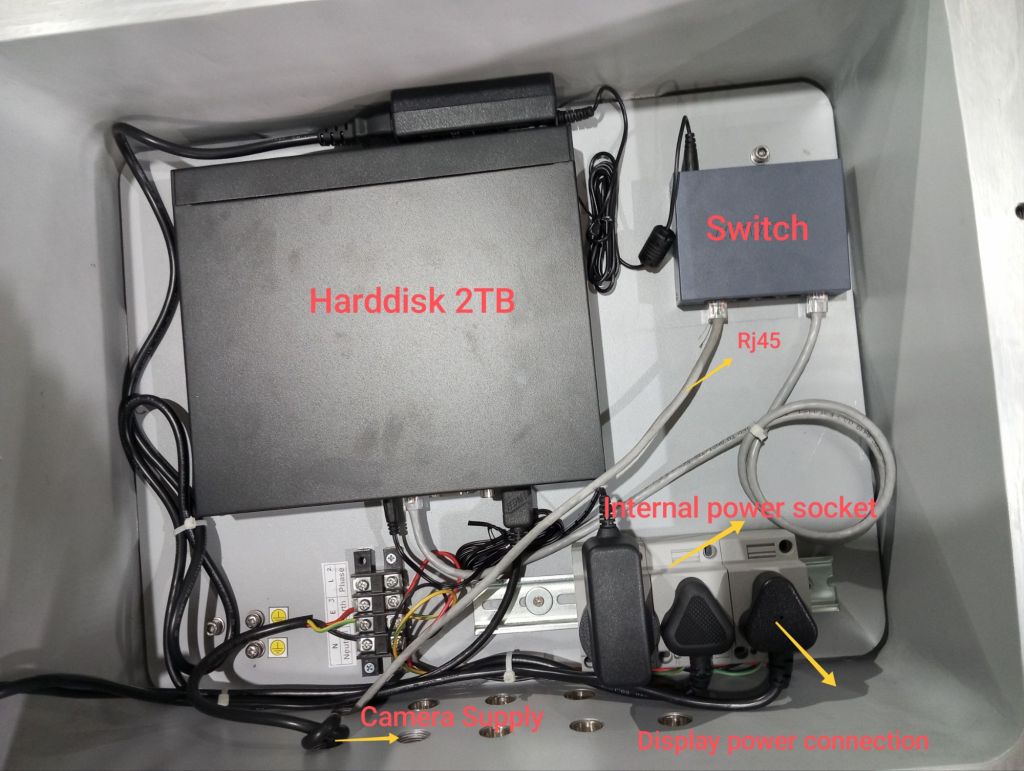 Inside Display Casing Power connections